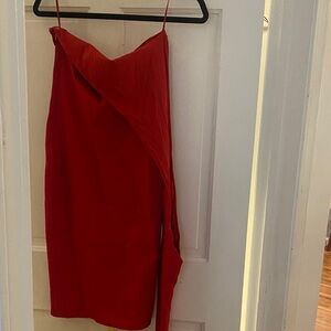 Elegant Red Strap Dress